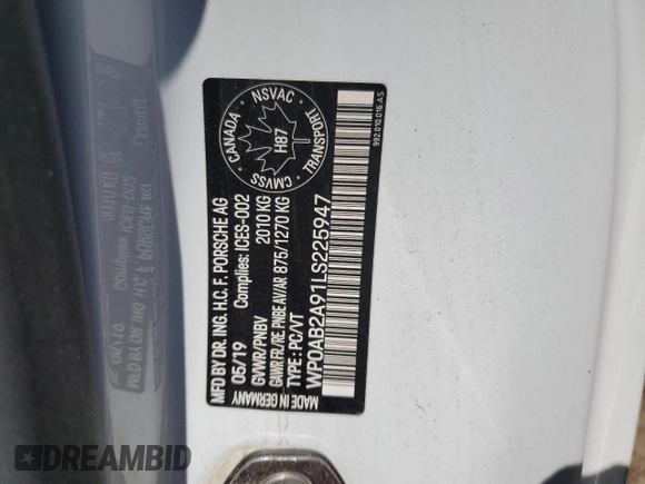 2020 Porsche 911 Carrera S z VIN WP0AB2A91LS225947, wystawiony jako Copart lot #57143425 z przebiegiem Nie podano mil oraz Tytuł czysty. Historia ofert i sprzedaży dostępna na DreamBid. Obrazek 13.