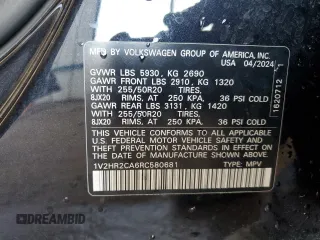 2024 Volkswagen Atlas SE with VIN 1V2HR2CA6RC580681, listed as a Copart auction lot 62478095 with 22,485 mi miles and Clean title. Bid and sale history available at DreamBid. Image 14.