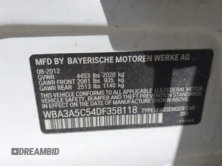 2013 BMW 3 Series 328i with VIN WBA3A5C54DF358118, listed as a IAAI auction lot 42649291 with 233,724 mi miles and . Bid and sale history available at DreamBid. Image 9.