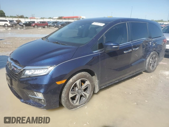 2019 Honda Odyssey Touring with VIN 5FNRL6H80KB100678, listed as a Copart auction lot 58155715 with Not provided miles and Salvage title. Bid and sale history available at DreamBid. Image 1.