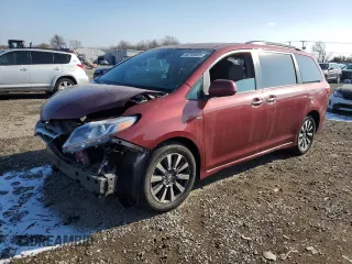 2018 Toyota Sienna XLE with VIN 5TDDZ3DC5JS190227, listed as a Copart auction lot 88759005 with 102,442 mi miles and Salvage Title. Bid and sale history available at carsss.com. Image 1.