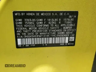 2015 Honda Fit LX z VIN 3HGGK5H53FM713195, wystawiony jako Copart lot #51674315 z przebiegiem 78 356 mil mil oraz Szkoda całkowita • Salvage title. Historia ofert i sprzedaży dostępna na DreamBid. Obrazek 14.
