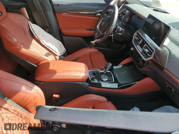 2023 BMW X4 M with VIN 5YM23EC08P9S82734, listed as a Copart auction lot 53445774 with 0 mi miles and Salvage Title. Bid and sale history available at carsss.com. Image 7.