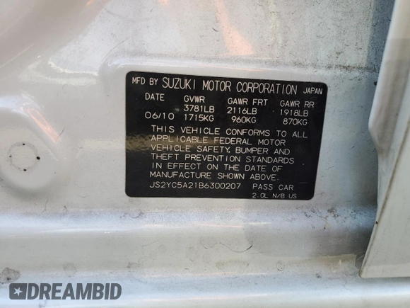 2011 Suzuki SX4 LE with VIN JS2YC5A21B6300207, listed as a Copart auction lot 77040354 with 162,915 mi miles and Salvage Title. Bid and sale history available at carsss.com. Image 12.