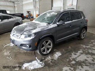 2016 Volkswagen Tiguan R-Line with VIN WVGAV7AX0GW614575, listed as a Copart auction lot 45099785 with 154,456 mi miles and Salvage Title. Bid and sale history available at carsss.com. Image 1.