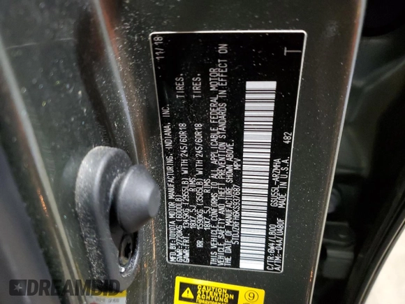 2019 Toyota Highlander SE with VIN 5TDJZRFH6KS937687, listed as a Copart auction lot 51037325 with 50,113 mi miles and Salvage title. Bid and sale history available at DreamBid. Image 13.