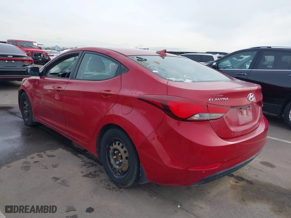 2016 Hyundai Elantra SE with VIN KMHDH4AE1GU523473, listed as a IAAI auction lot 41763590 with 195,597 mi miles. Bid and sale history available at carsss.com. Image 3.