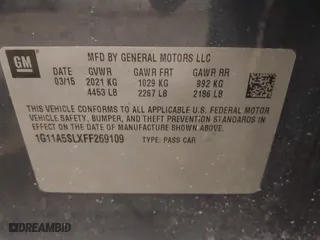 2015 Chevrolet Malibu LS with VIN 1G11A5SLXFF269109, listed as a IAAI auction lot 41420151 with 145,418 mi miles. Bid and sale history available at carsss.com. Image 9.
