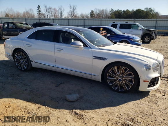 2023 Bentley Flying Spur W12 with VIN SCBBB6ZG8PC010034, listed as a Copart auction lot 46667145 with 21,437 mi miles and Salvage Title. Bid and sale history available at DreamBid. Image 4.