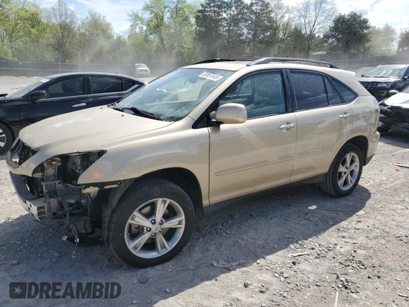 2008 Lexus RX 400h with VIN JTJGW31UX82007745, listed as a Copart auction lot 52857445 with 159,062 mi miles and Salvage Title. Bid and sale history available at DreamBid. Image 1.