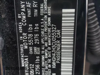 2012 Hyundai Equus Signature with VIN KMHGH4JH3CU055327, listed as a Copart auction lot 44697385 with 157,183 mi miles and Salvage Title. Bid and sale history available at DreamBid. Image 15.