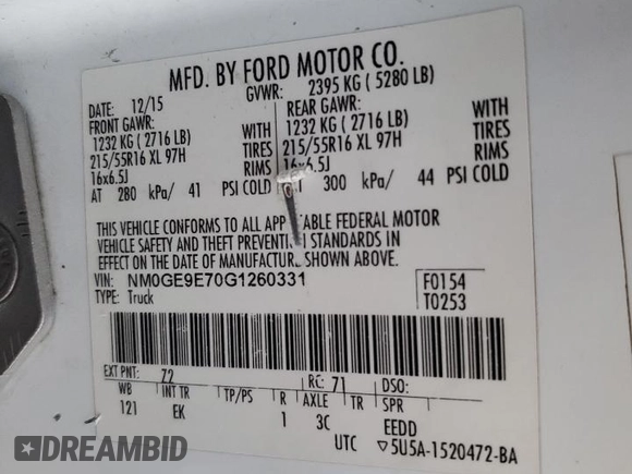 2016 Ford Transit Connect XL с VIN NM0GE9E70G1260331, выставлен на аукционе Copart как лот 83602014 с пробегом 333 780 миль миль и Чистый • Clean title. История ставок и продаж доступна на DreamBid. Изображение 14.