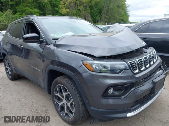 2024 Jeep Compass Limited with VIN 3C4NJDCN1RT174161, listed as a IAAI auction lot 42291929 with 2,895 mi miles and . Bid and sale history available at DreamBid. Image 1.
