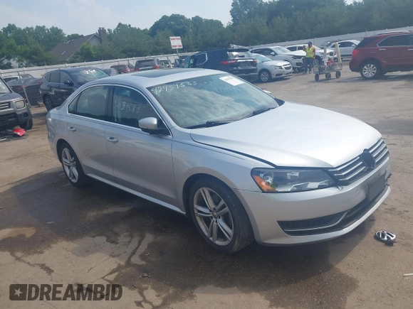 2014 Volkswagen Passat SE with VIN 1VWBT7A37EC039074, listed as a IAAI auction lot 42439583 with 109,654 mi miles and . Bid and sale history available at DreamBid. Image 1.