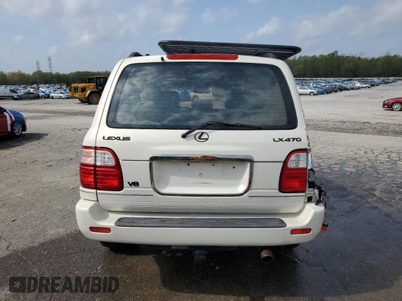 2001 Lexus LX 470 with VIN JTJHT00W913507524, listed as a Copart auction lot 51601785 with 171,779 mi miles and Salvage Title. Bid and sale history available at carsss.com. Image 6.
