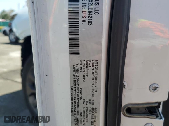 2020 Jeep Cherokee High Altitude with VIN 1C4PJMDX2LD642193, listed as a Copart auction lot 52831815 with 64,187 mi miles and Salvage title. Bid and sale history available at DreamBid. Image 16.