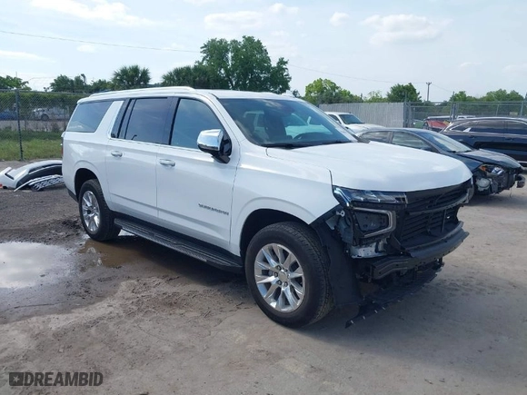 2023 Chevrolet Suburban Premier with VIN 1GNSCFKD3PR546579, listed as a IAAI auction lot 41969947 with 26,301 mi miles. Bid and sale history available at carsss.com. Image 1.