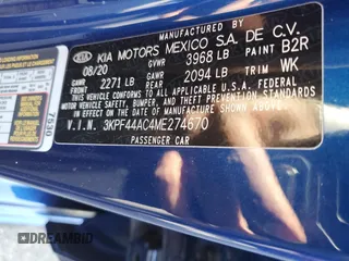 2021 Kia Forte GT with VIN 3KPF44AC4ME274670, listed as a Copart auction lot 47282745 with 31,868 mi miles and Salvage Title. Bid and sale history available at carsss.com. Image 13.