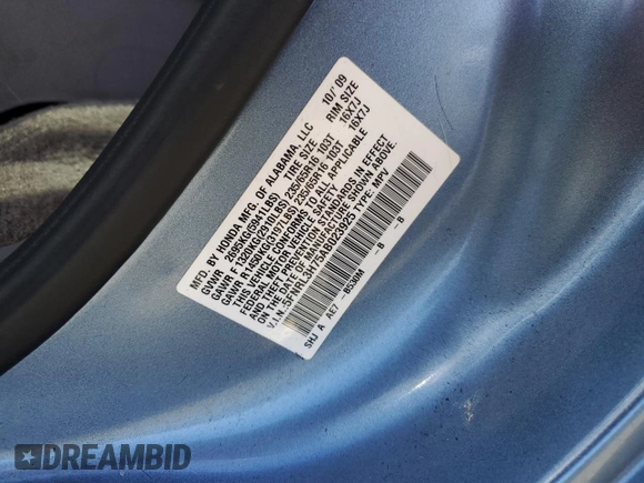 2010 Honda Odyssey EX-L with VIN 5FNRL3H75AB023925, listed as a Copart auction lot 51528745 with 134,982 mi miles and Salvage Title. Bid and sale history available at carsss.com. Image 13.