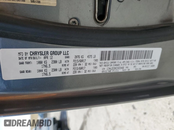 2012 Jeep Compass Latitude with VIN 1C4NJDEB0CD659486, listed as a Copart auction lot 48943955 with 86,322 mi miles and Clean Title. Bid and sale history available at carsss.com. Image 13.