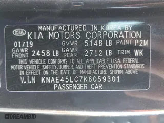 2019 Kia Stinger GT1 with VIN KNAE45LC7K6059301, listed as a Copart auction lot 82161104 with 25,277 mi miles and Salvage Title. Bid and sale history available at carsss.com. Image 13.