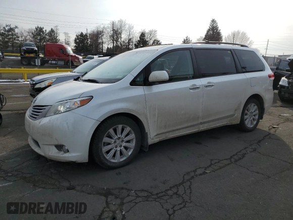 2012 Toyota Sienna XLE with VIN 5TDDK3DC2CS047193, listed as a Copart auction lot 46110715 with 152,047 mi miles and Salvage Title. Bid and sale history available at carsss.com. Image 1.