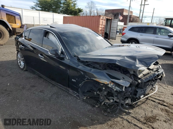 2019 Infiniti Q50 Luxe z VIN JN1EV7AR4KM592160, wystawiony jako Copart lot #52299965 z przebiegiem 99 645 mil mil oraz Czysty tytuł • Clean title. Historia ofert i sprzedaży dostępna na DreamBid. Obrazek 4.