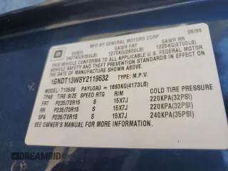 2000 Chevrolet Blazer LT z VIN 1GNDT13W8Y2119632, wystawiony jako Copart lot #47387175 z przebiegiem 140 356 mil mil oraz Szkoda całkowita • Salvage title. Historia ofert i sprzedaży dostępna na DreamBid. Obrazek 13.