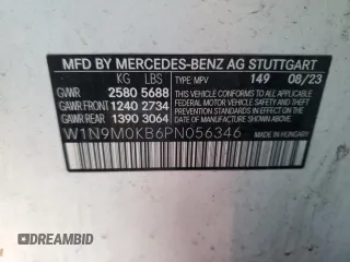 2023 Mercedes-Benz EQB 300 z VIN W1N9M0KB6PN056346, wystawiony jako Copart lot #86672554 z przebiegiem 28 783 mil mil oraz Szkoda całkowita • Salvage title. Historia ofert i sprzedaży dostępna na DreamBid. Obrazek 13.