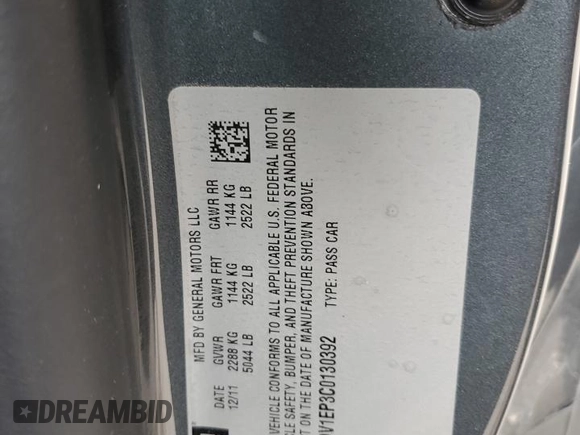 2012 Cadillac CTS-V z VIN 1G6DV1EP3C0130392, wystawiony jako Copart lot #52938365 z przebiegiem 70 038 mil mil oraz Szkoda całkowita • Salvage title. Historia ofert i sprzedaży dostępna na DreamBid. Obrazek 12.