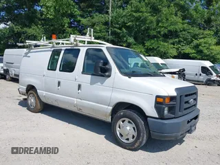 2014 Ford Econoline Cargo Commercial with VIN 1FTNE1EW8EDA98589, listed as a IAAI auction lot 42529081 with 186,595 mi miles and . Bid and sale history available at DreamBid. Image 1.