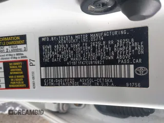 2014 Toyota Camry L with VIN 4T1BF1FK7EU816821, listed as a IAAI auction lot 41825230 with 121,382 mi miles. Bid and sale history available at carsss.com. Image 9.