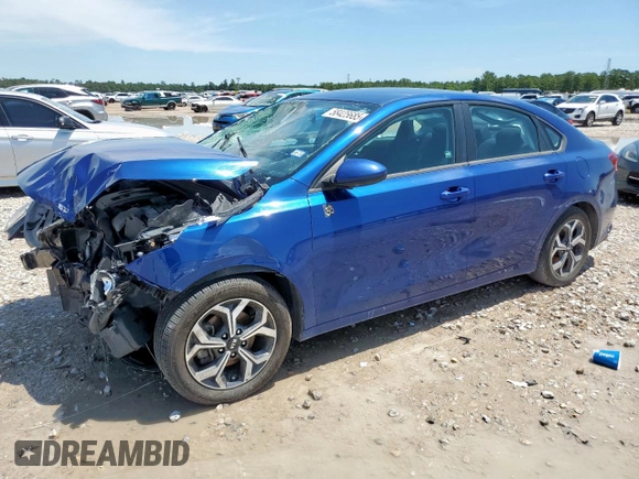 2021 Kia Forte LXS with VIN 3KPF24AD7ME267789, listed as a Copart auction lot 58425685 with 80,056 mi miles and Salvage title. Bid and sale history available at DreamBid. Image 1.