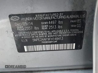 2015 Hyundai Sonata 2.4L SE with VIN 5NPE24AF9FH148413, listed as a IAAI auction lot 42081203 with 173,425 mi miles. Bid and sale history available at carsss.com. Image 9.