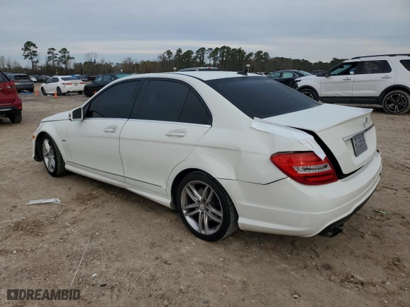 2012 Mercedes-Benz C-Class C 250 Sport with VIN WDDGF4HBXCR237742, listed as a Copart auction lot 88679085 with 124,708 mi miles and Salvage Title. Bid and sale history available at carsss.com. Image 2.