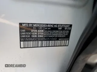 2023 Mercedes-Benz EQB 250+ z VIN W1N9M0CB9PN051060, wystawiony jako Copart lot #88711895 z przebiegiem 19 154 mil mil oraz Szkoda całkowita • Salvage title. Historia ofert i sprzedaży dostępna na DreamBid. Obrazek 13.