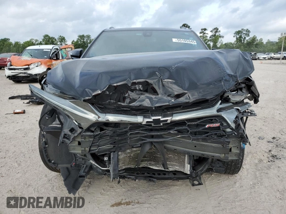 2022 Chevrolet Blazer RS with VIN 3GNKBERS0NS112129, listed as a Copart auction lot 55105345 with 27,600 mi miles and Salvage title. Bid and sale history available at DreamBid. Image 5.