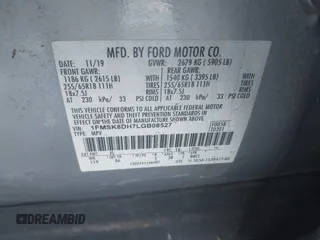 2020 Ford Explorer XLT with VIN 1FMSK8DH7LGB08527, listed as a IAAI auction lot 41503317 with 63,005 mi miles. Bid and sale history available at carsss.com. Image 9.