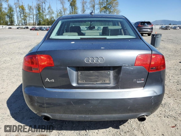 2006 Audi A4 2.0T with VIN WAUDF78E36A212965, listed as a Copart auction lot 53889695 with 172,432 mi miles and Salvage Title. Bid and sale history available at carsss.com. Image 6.