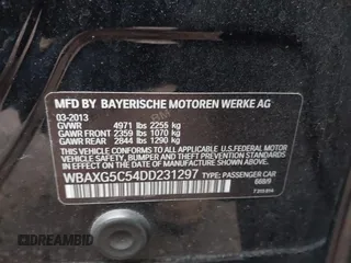 2013 BMW 5 Series 528i with VIN WBAXG5C54DD231297, listed as a IAAI auction lot 41209069 with 79,878 mi miles and . Bid and sale history available at carsss.com. Image 9.