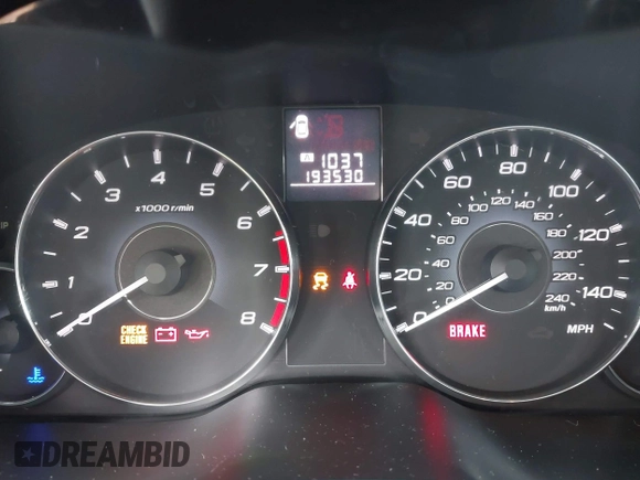 2012 Subaru Outback 2.5i with VIN 4S4BRBAC9C1246994, listed as a IAAI auction lot 42355640 with 193,530 mi miles and . Bid and sale history available at DreamBid. Image 7.