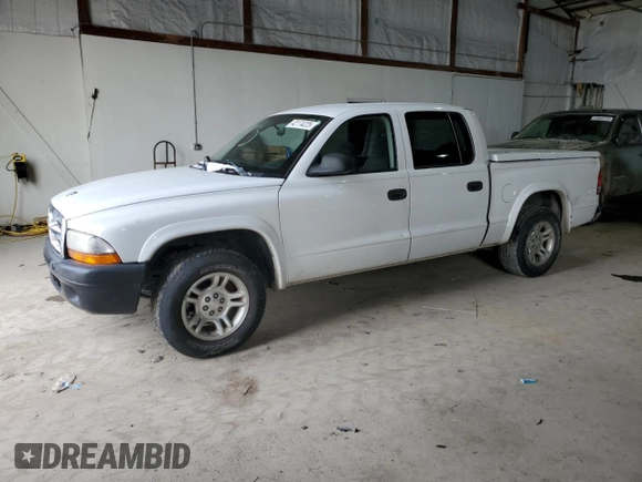 2004 Dodge Dakota Sport with VIN 1D7HL38K34S616566, listed as a Copart auction lot 42174225 with 144,456 mi miles and Salvage Title. Bid and sale history available at carsss.com. Image 1.