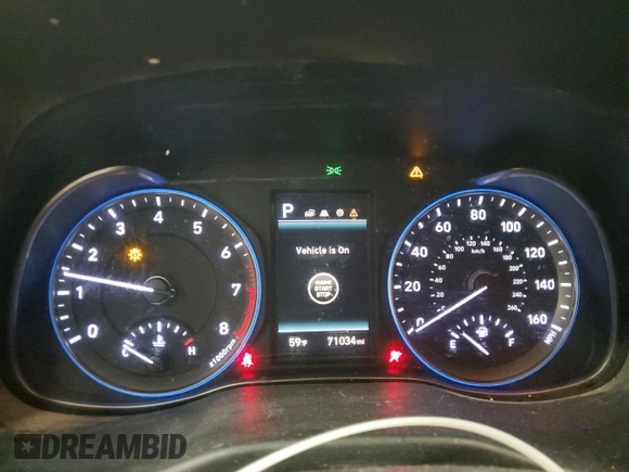 2021 Hyundai Kona Night Edition with VIN KM8K6CA5XMU710083, listed as a Copart auction lot 47118915 with 71,034 mi miles and Salvage Title. Bid and sale history available at DreamBid. Image 9.