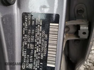 2015 Hyundai Accent GLS with VIN KMHCT4AEXFU817530, listed as a Copart auction lot 84663344 with 125,410 mi miles and Salvage Title. Bid and sale history available at carsss.com. Image 12.