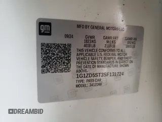 2025 Chevrolet Malibu LT with VIN 1G1ZD5ST3SF131724, listed as a Copart auction lot 50403495 with 5,046 mi miles and Clean Title. Bid and sale history available at DreamBid. Image 12.