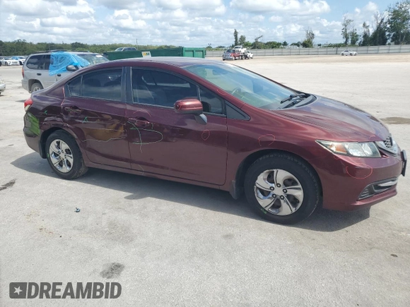 2014 Honda Civic LX z VIN 19XFB2F54EE041104, wystawiony jako Copart lot #61161155 z przebiegiem 180 574 mil mil oraz Szkoda całkowita • Salvage title. Historia ofert i sprzedaży dostępna na DreamBid. Obrazek 4.