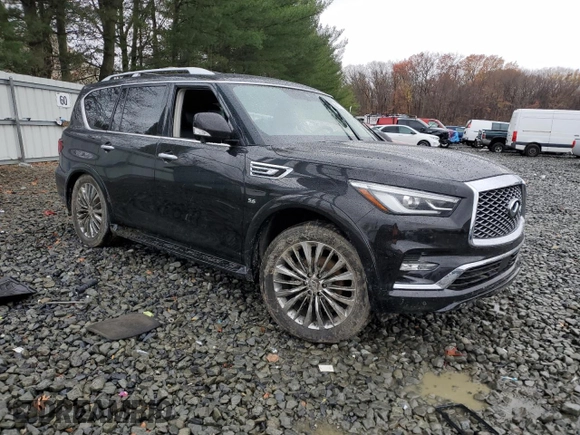 2018 Infiniti QX80 with VIN JN8AZ2NE0J9190068, listed as a Copart auction lot 81597904 with Not provided miles and Salvage title. Bid and sale history available at DreamBid. Image 4.