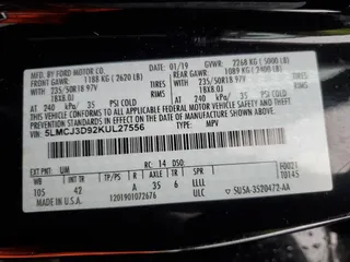 2019 Lincoln MKC Reserve with VIN 5LMCJ3D92KUL27556, listed as a Copart auction lot 48962755 with 54,075 mi miles and Salvage Title. Bid and sale history available at DreamBid. Image 13.
