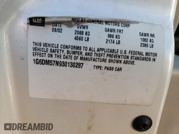 2003 Cadillac CTS with VIN 1G6DM57N930130287, listed as a Copart auction lot 78083804 with 164,009 mi miles and Salvage Title. Bid and sale history available at carsss.com. Image 12.