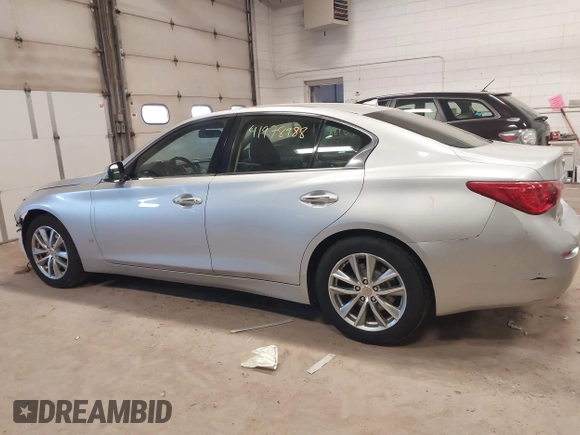 2015 Infiniti Q50 Premium with VIN JN1BV7AR3FM396154, listed as a IAAI auction lot 41978988 with 110,109 mi miles. Bid and sale history available at carsss.com. Image 14.